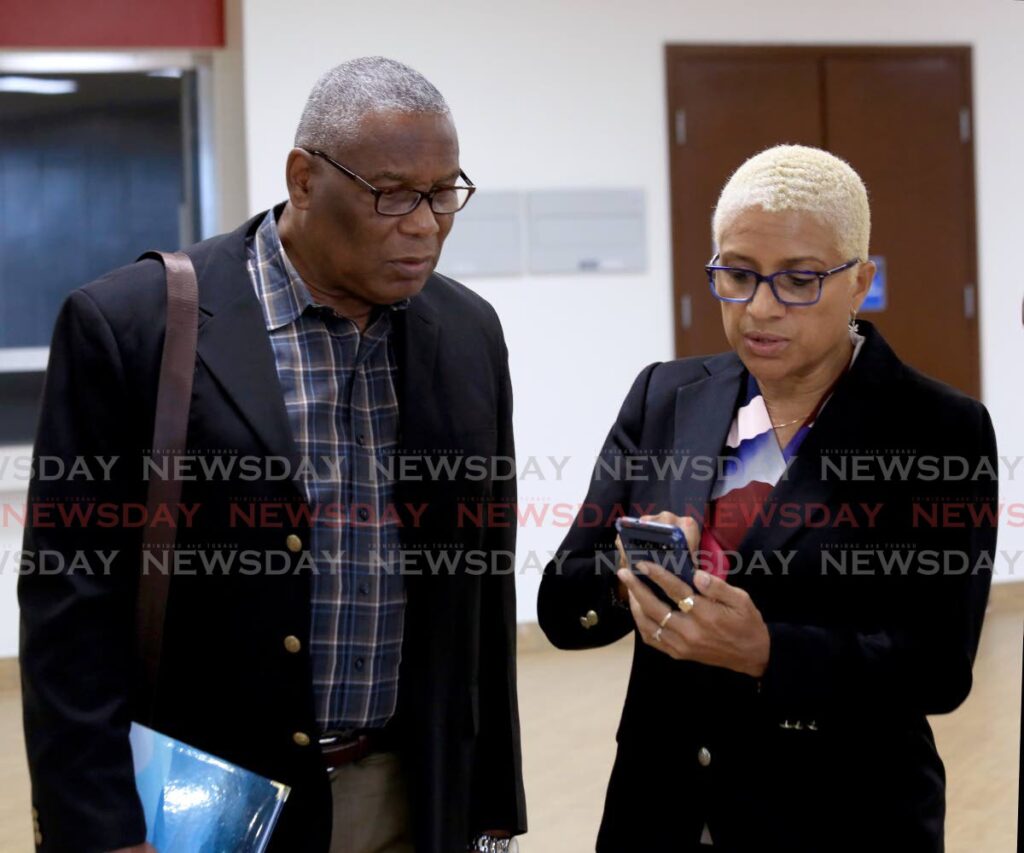 Chair of the Organising Committee of the 2023 Commonwealth Youth Games Ephraim Serrette (left) and Trinidad and Tobago Commonwealth Games Association president Diane Henderson at a media conference to update on the Games at the National Racquet Centre, Tacarigua, on Friday. - SUREASH CHOLAI (Image obtained via: newsday.co.tt)